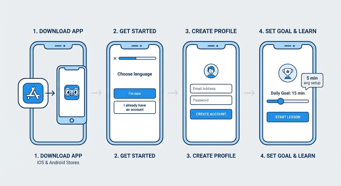 cách tạo hồ sơ trên duolingo trên điện thoại - illustration 1