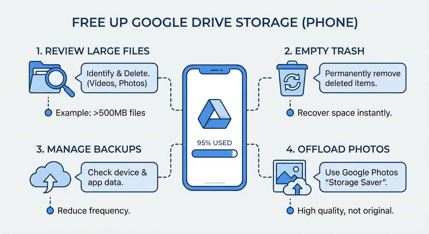 cách giải phóng dung lượng google drive trên điện thoại - illustration 1
