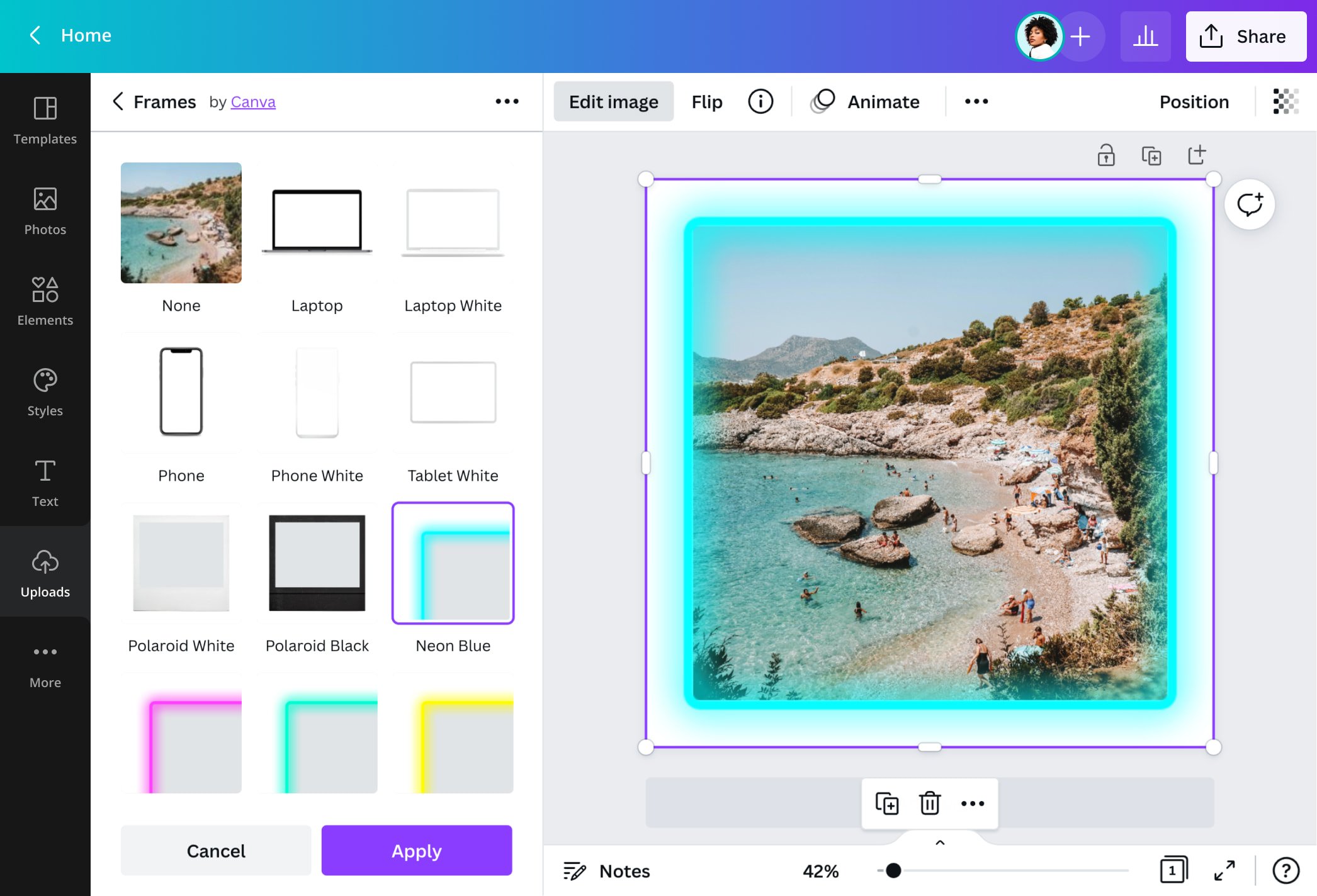 tạo viền cho ảnh trong canva - reference image