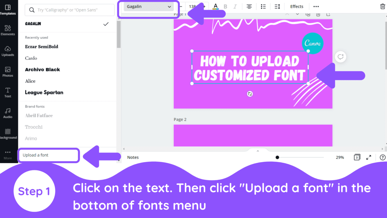 thêm font chữ vào canva - reference image
