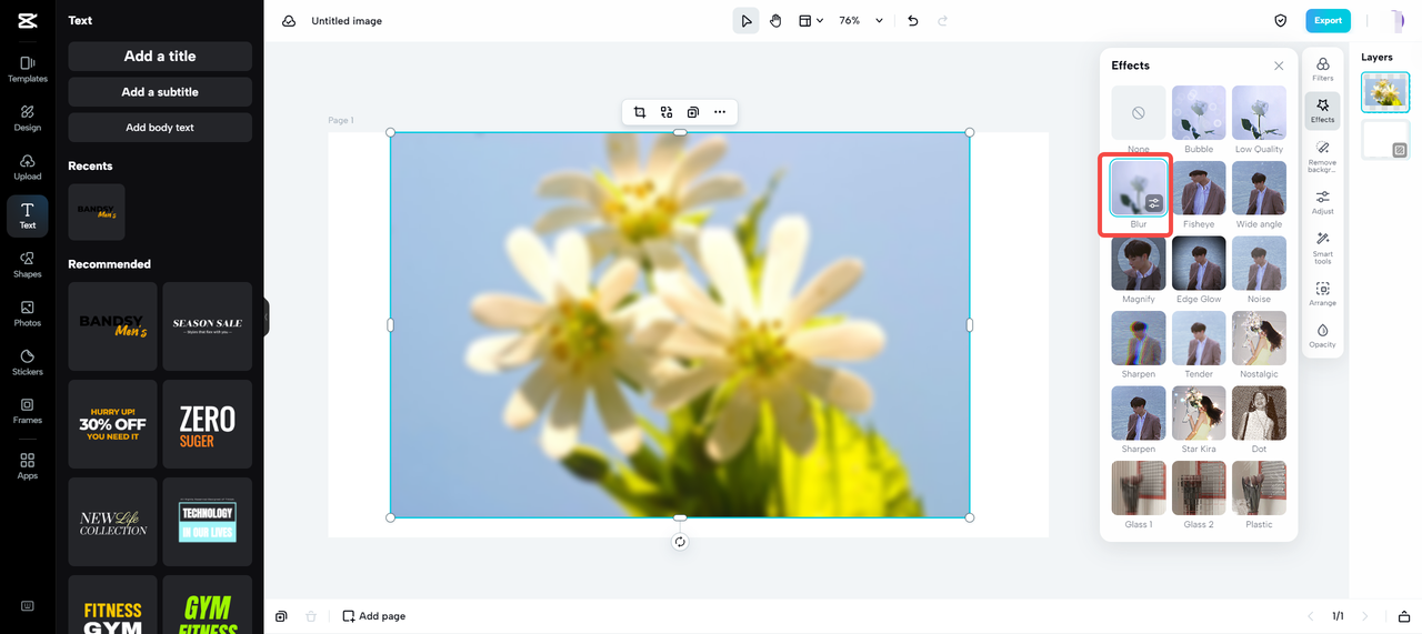 cách làm mờ ảnh trên capcut - reference image