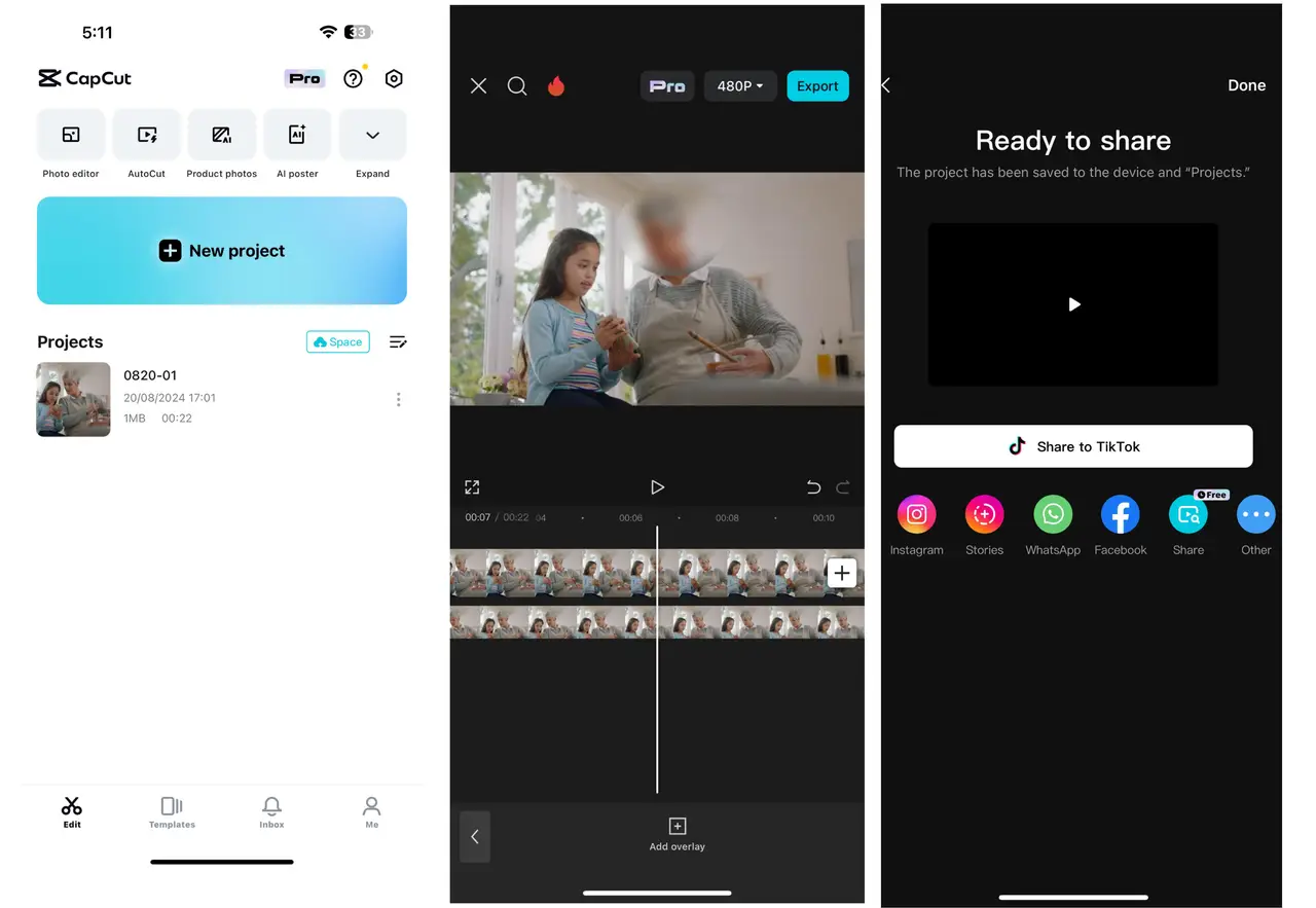 cách làm mờ mặt trên capcut - reference image