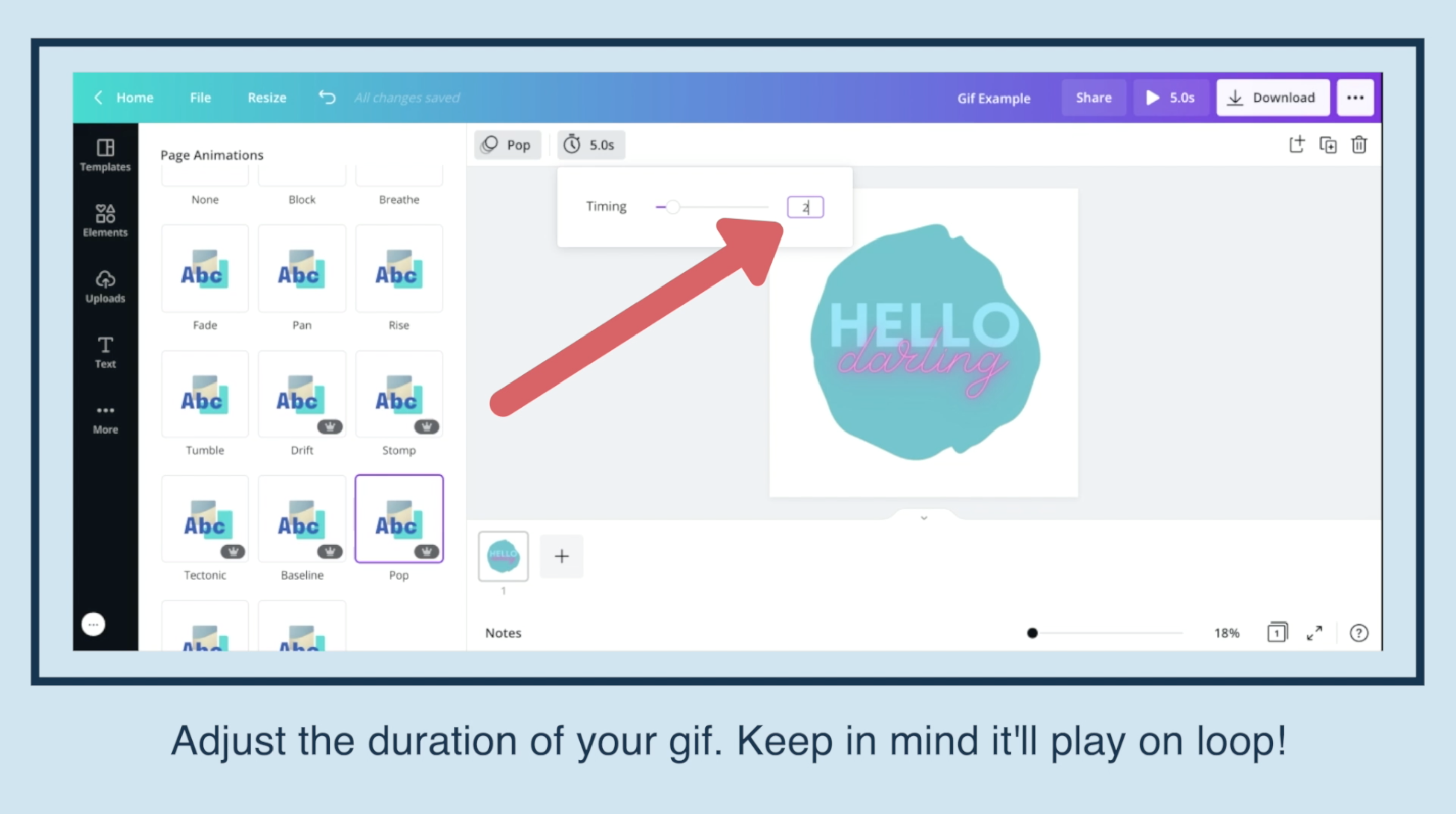 cách tạo ảnh động trên canva - reference image