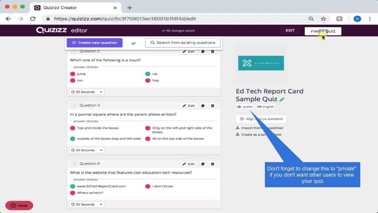 cách tạo câu hỏi trên quizizz - reference image