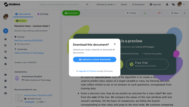cách tải file trên studocu - reference image