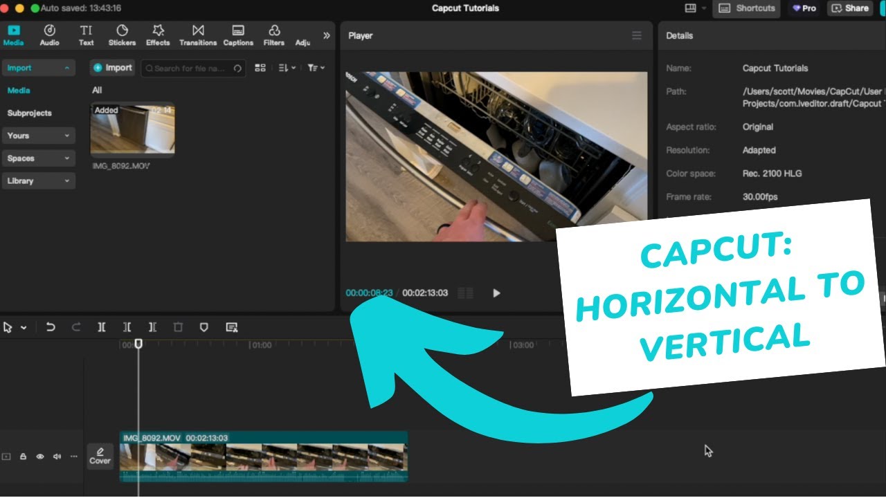 cách xoay video ngang thành dọc trên capcut - reference image