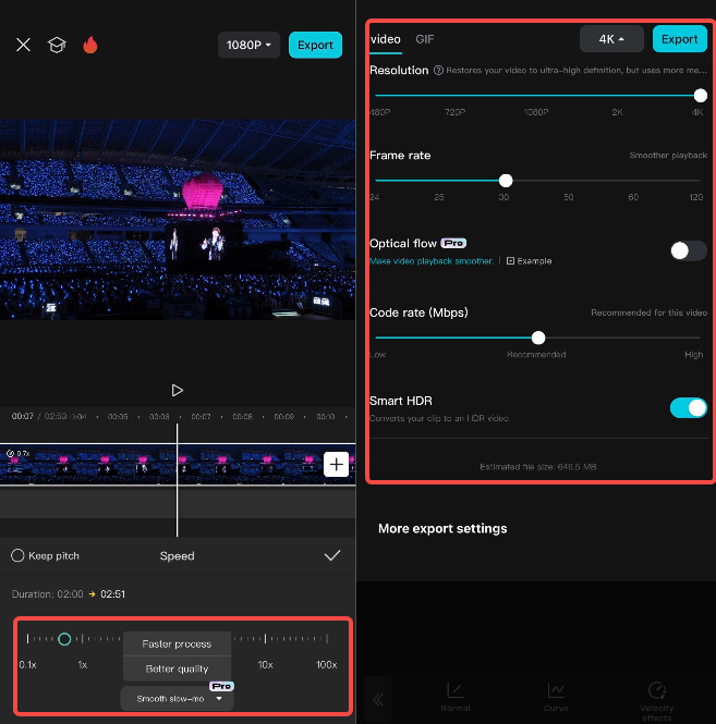 cách làm chậm video trên capcut - reference image