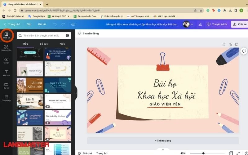 làm slide bằng canva - reference image