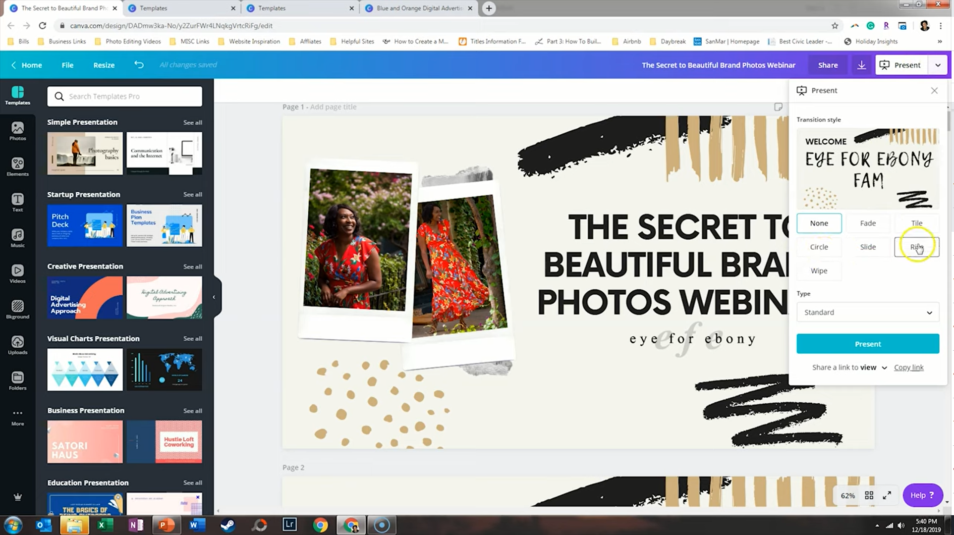 làm slide bằng canva - reference image