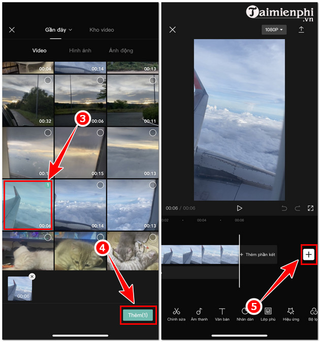 ghép 2 video thành 1 trên capcut - reference image