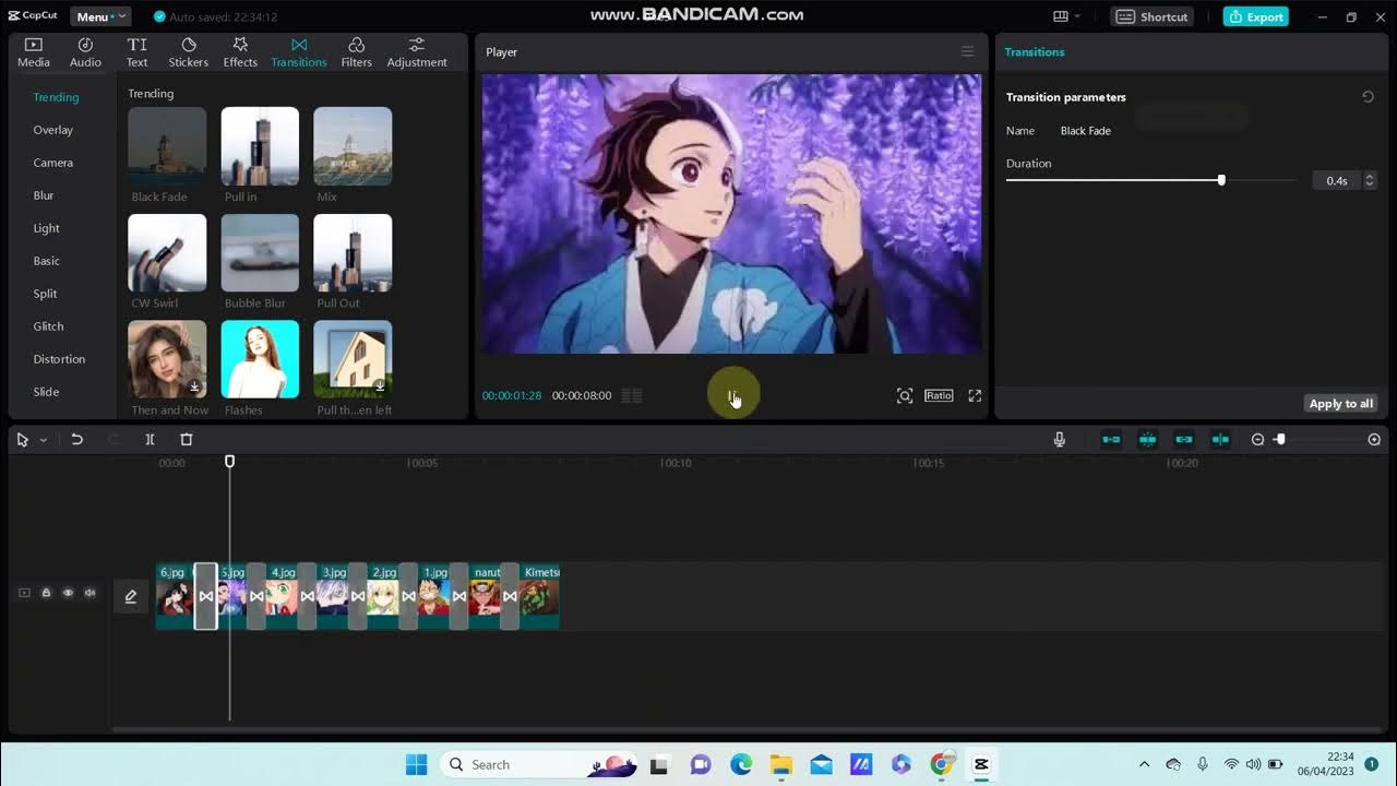 hiệu ứng chuyển cảnh trong capcut trên máy tính - reference image