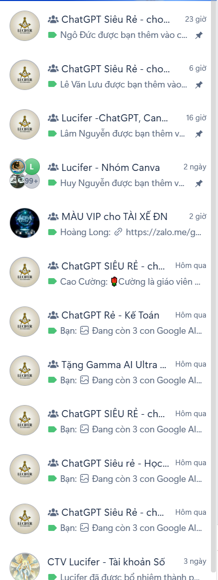 Có nhiều nhóm ZALO khác nhau