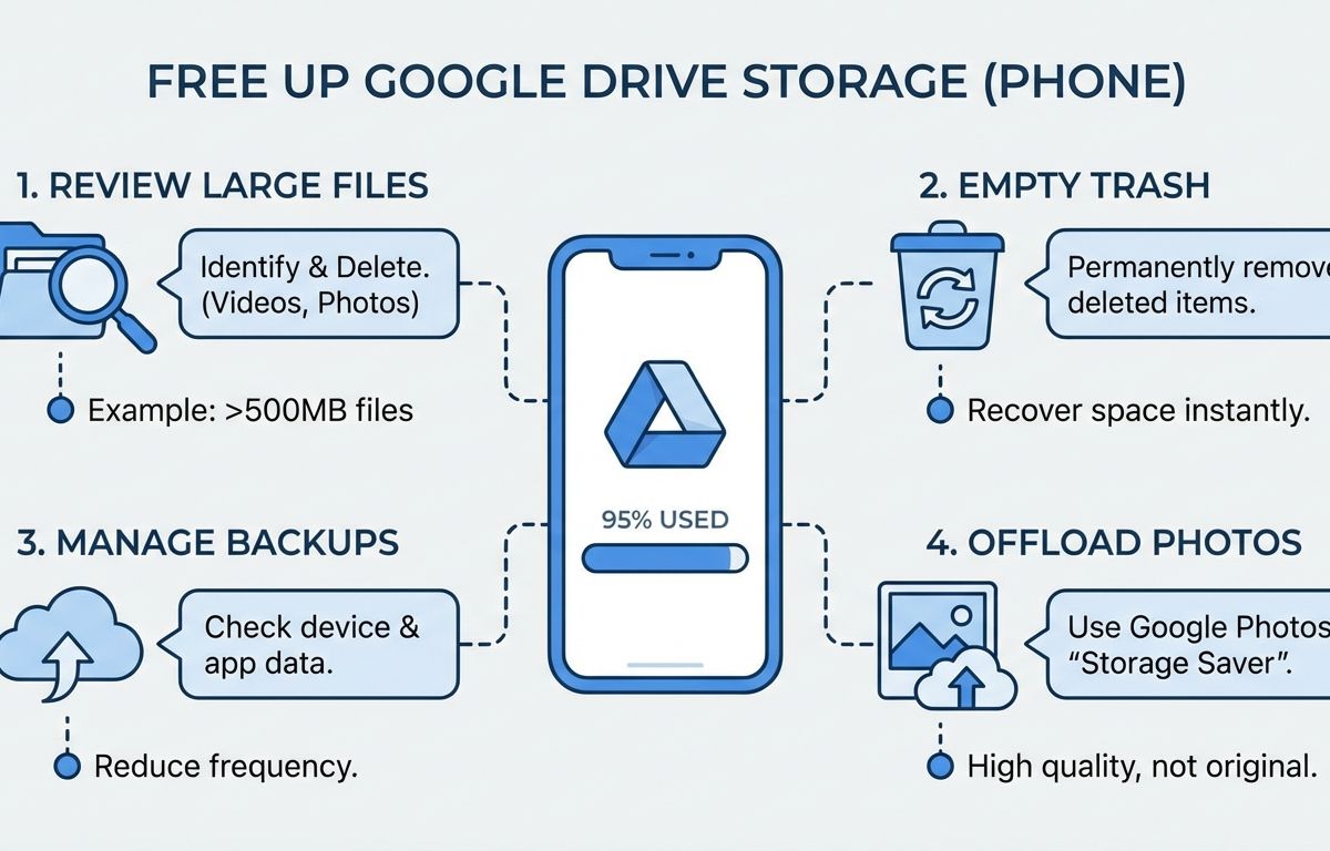 cách giải phóng dung lượng google drive trên điện thoại - illustration 1