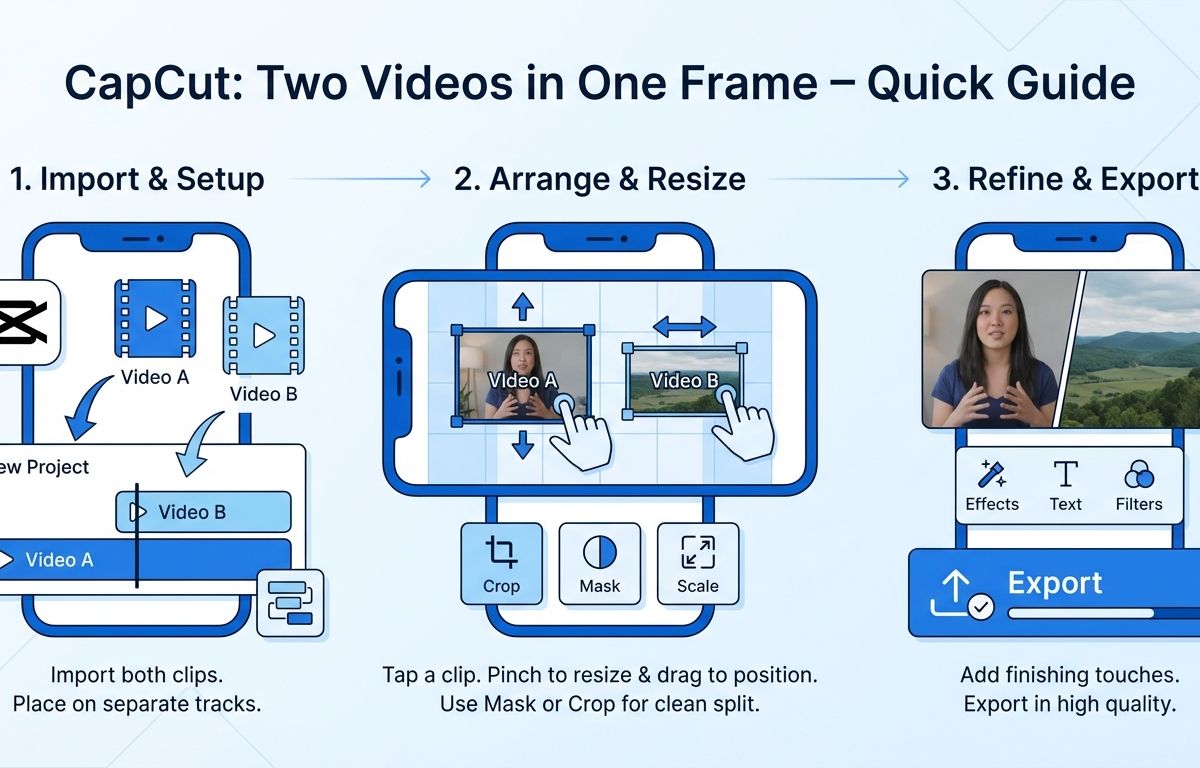 cách ghép 2 video vào 1 khung hình trên capcut - illustration 1