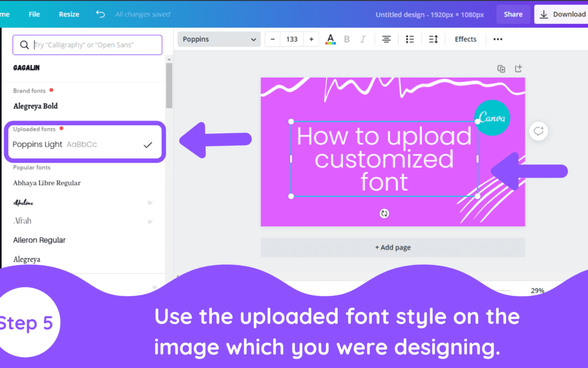 thêm font chữ vào canva - reference image