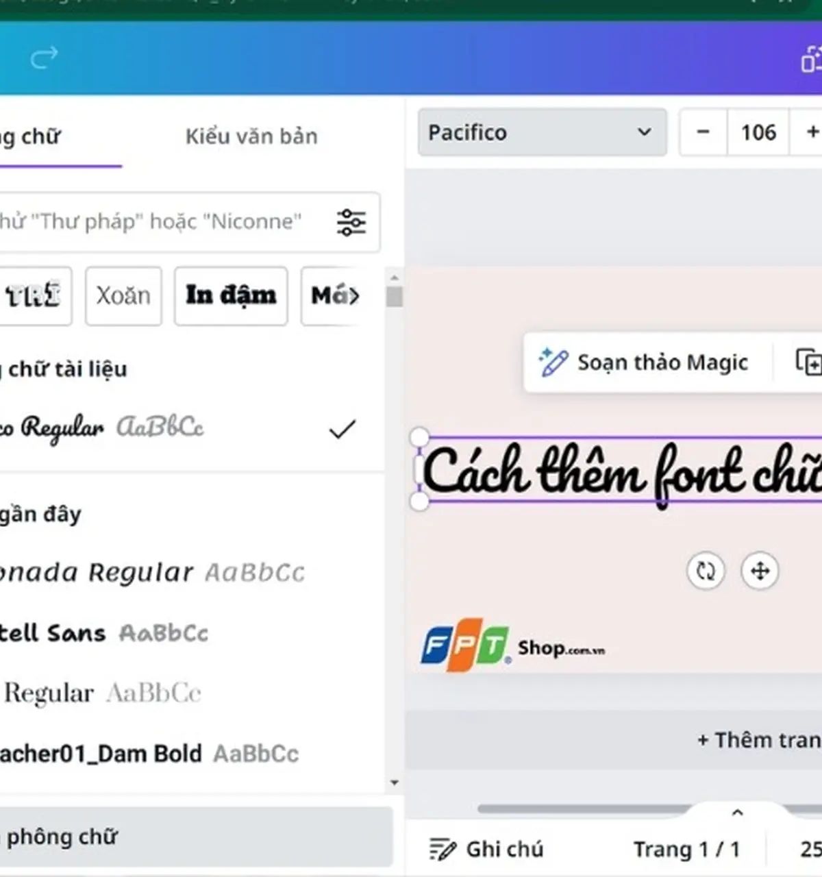 thêm font chữ vào canva - reference image