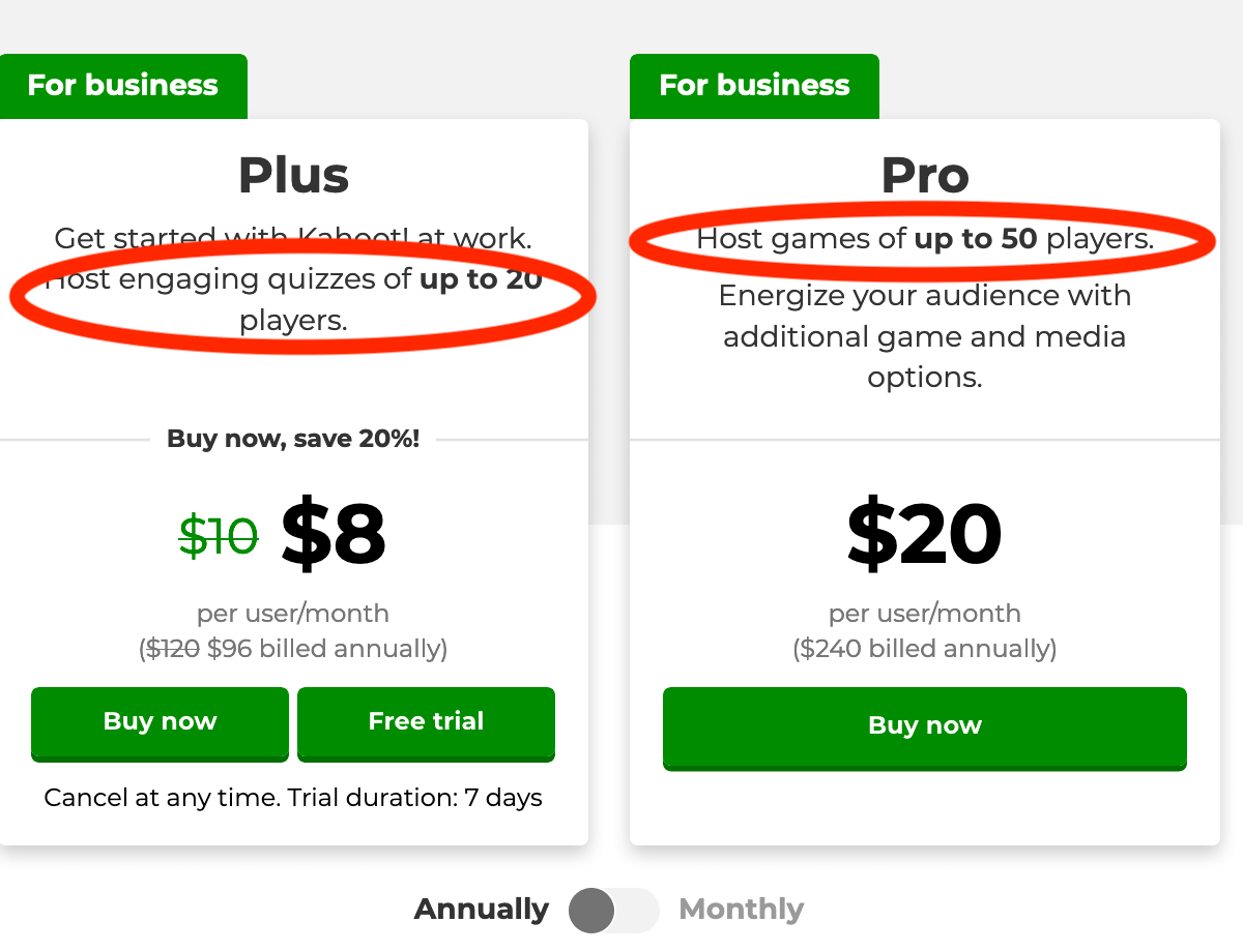 kahoot có giới hạn người chơi không - reference image