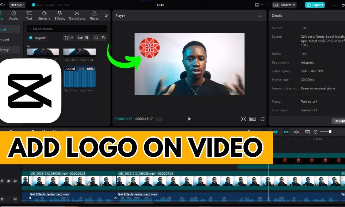 cách chèn logo vào video trên capcut - reference image