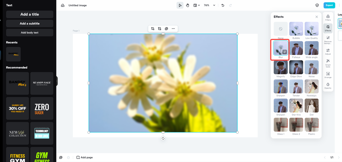 cách làm mờ ảnh trên capcut - reference image