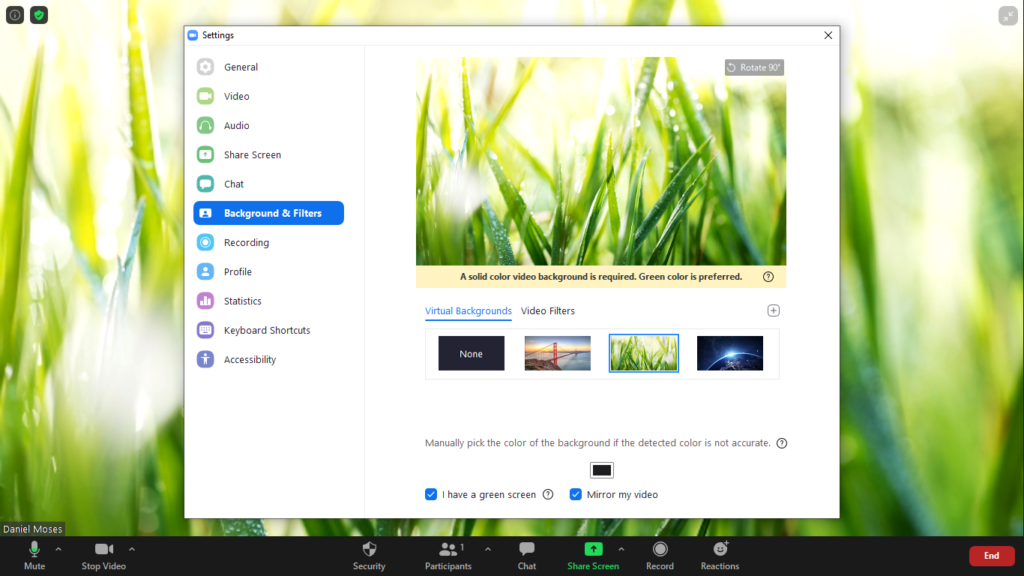 cách đổi hình nền trên zoom - reference image