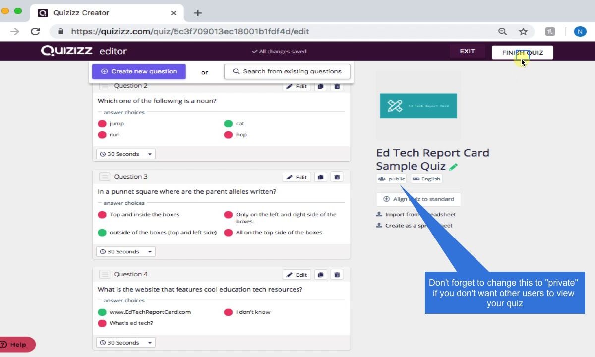 cách tạo câu hỏi trên quizizz - reference image