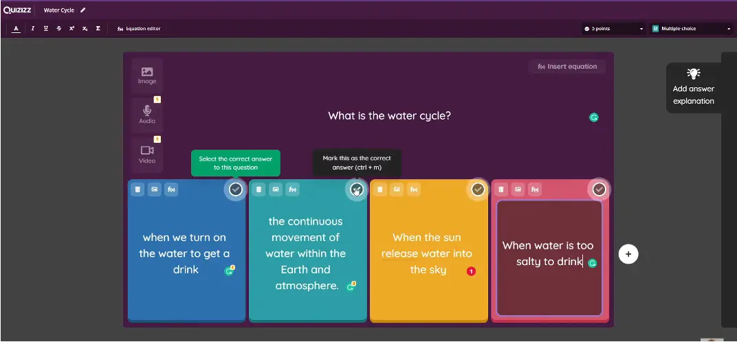 cách tạo câu hỏi trên quizizz - reference image