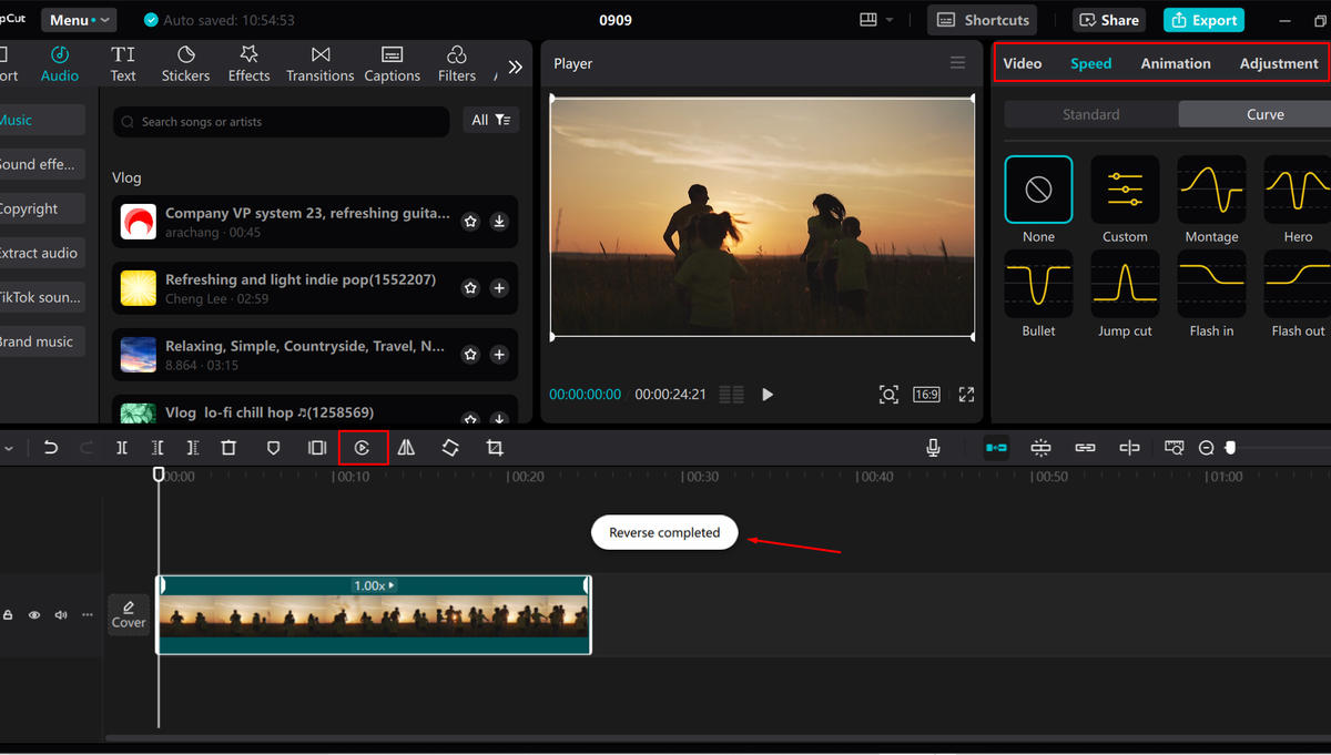 cách lật ngược video trên capcut - reference image