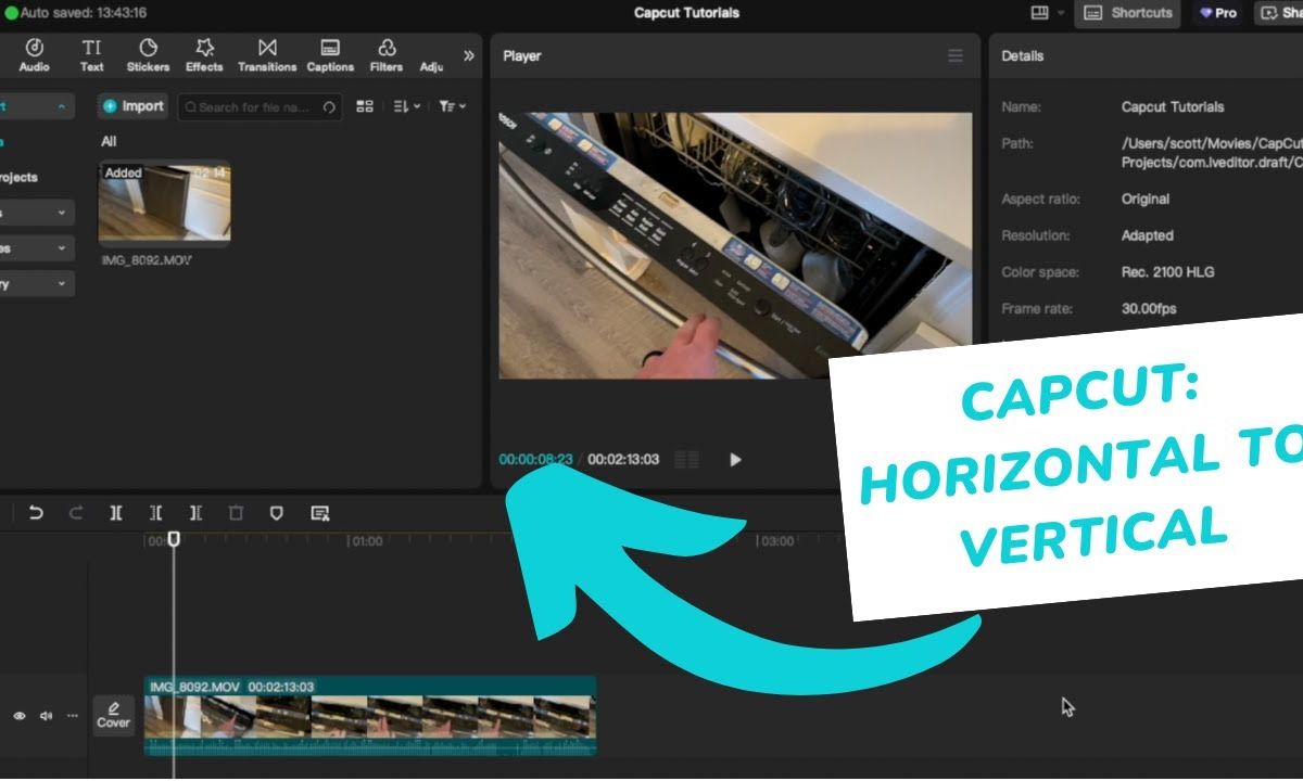 cách xoay video ngang thành dọc trên capcut - reference image