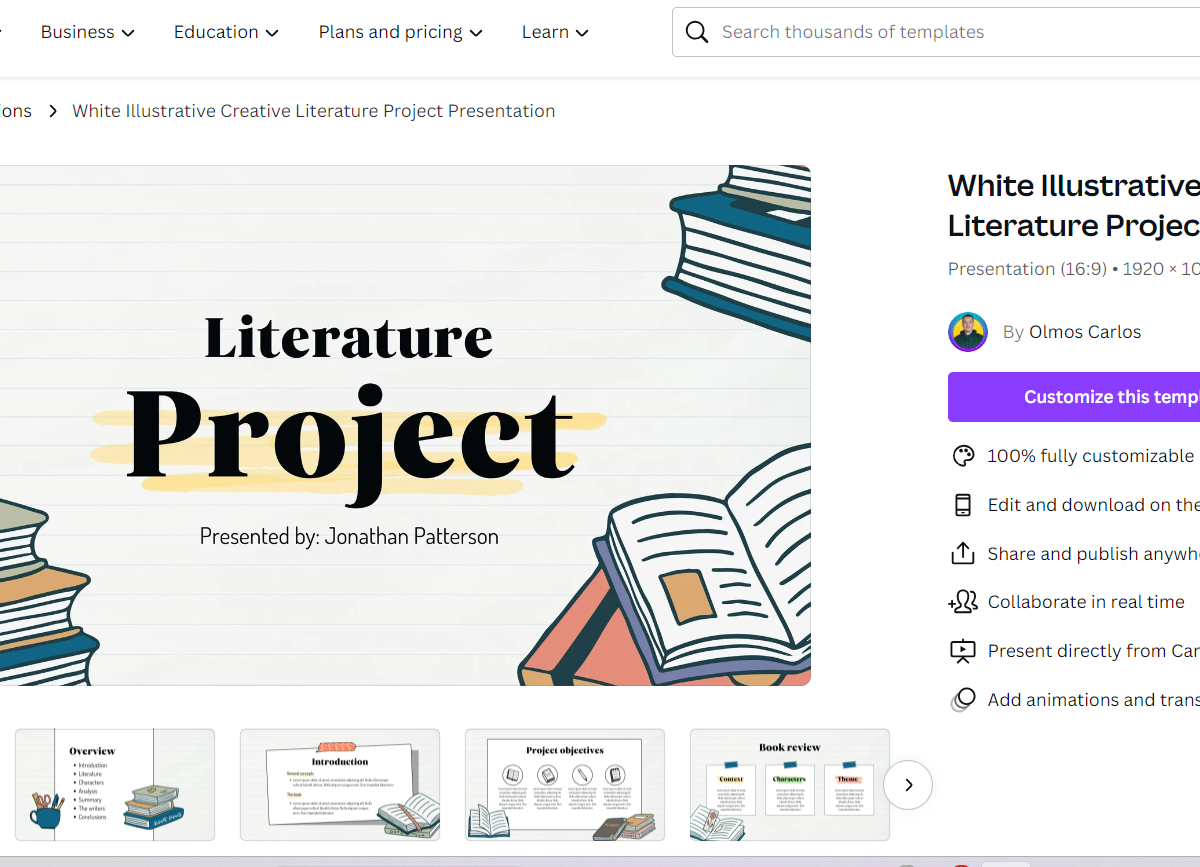 làm slide bằng canva - reference image