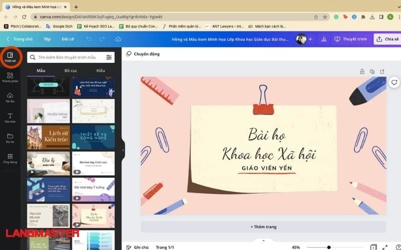làm slide bằng canva - reference image