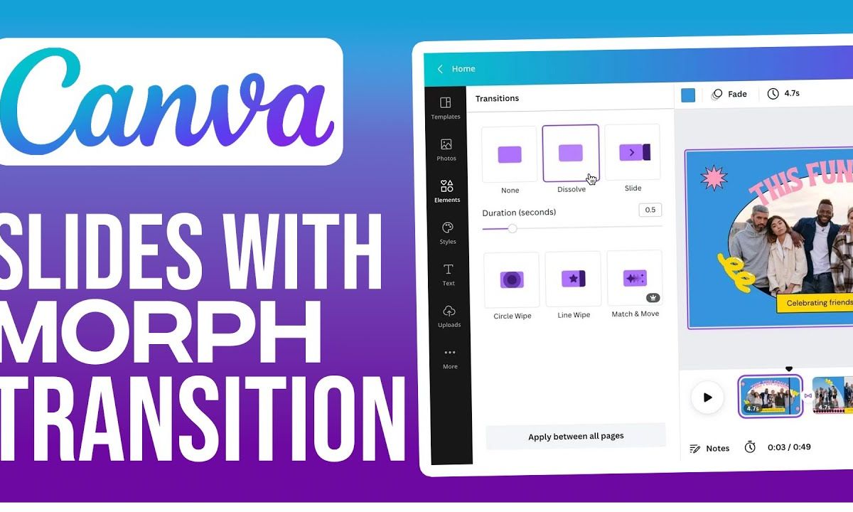 hiệu ứng morph trong canva - reference image
